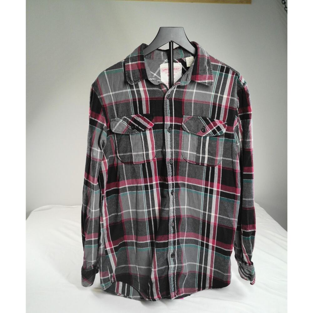 Men’s Hoodie + Flannel Shirt + Black Mock Neck Top Casual Wear Lot--Size L